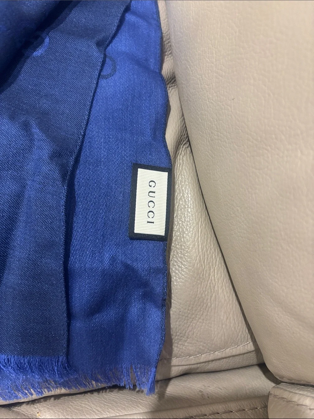 Gucci Unisex Deep Blue GG Jacquard Scarf 18x70 inches
